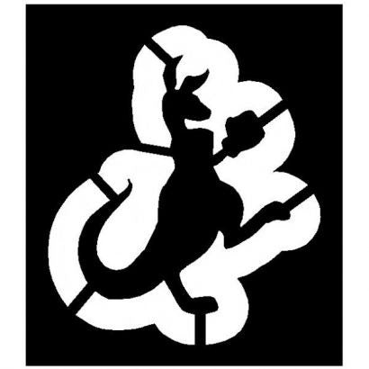 Clipping stencil - boxing kangaroo
