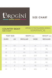 Brogini Warwick Country Boot size chart