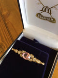 Stockpin - vintage gold with pink stone and diamantes